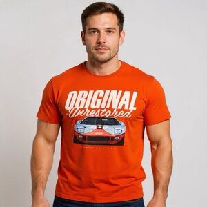 Gildan Original & Unrestored 1966 Classic Car Graphic Tee Gray Sz M